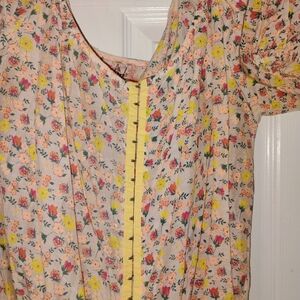 Scrapbook Floral Crop Top with Yellow and Pink PTP 20"